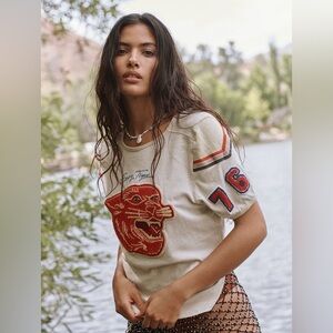 We The Free Easy TigerCream Tee with Red Graphic